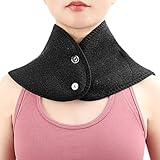 Halswärmer, Thermowärmer für den Winter, bequemer und weicher Nackenwickel mit -Design und verdickter Doppelschicht, 360-Grad-Rundumschutz, Schwarz / Grau, Refer to descrip