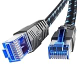 Ercielook Lan Kabel 2m, Hochgeschwindigkeits-Cat8-Netzwerkkabel für den Außen- und Innenbereich, 40 Gbit/s geflochtener Patchkabel mit RJ45-Stecker für Router/Gaming/M