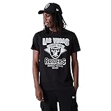 New Era Las Vegas Raiders NFL T-Shirt Fanshirt American Football Team Wordmark Jersey Schwarz Weiß - XXL