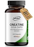 Wehle Creatine Giga Caps - 300 Creatin Kapseln hochdosiert I 100% Pures Kreatin Monohydrat - 100 Portionen ultrafeines Creatin für den Muskelaufbau