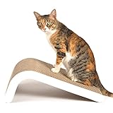 LIKEA Kratzbrett für Katzen mit Katzenminze, Qualitäts-Pappe und Konstruktion Kratzmöbel, mehrere Kratzwinkel, 45 x 25 x 19 cm