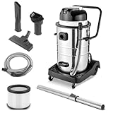 STAHLWERK Staubsauger VC-1400 ST mit 1.400 W Leistung und 60 l Edelstahlbehälter Nass- und Trockensauger mit Blasfunktion | Industriesauger | Wassersauger | Bodensauger | Allzwecksaug