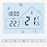 Beok Thermostat Heizung Digital Programmierbar Thermostate Fussbodenheizung Raumthermostat Für Wasser Fußbodenheizung Temperaturregler Wandthermostat 230V 3A TOL47-WP