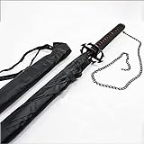 BESPD Japanischer Samurai Ronin Zhanyue Zhanyue Schwarzer Katana Regenschirm Gürtel/Pack 39,5' Katana Regenschirm Cooles