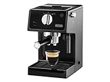 De'Longhi ECP 31.21 – Espresso Siebträgermaschine, Espressomaschine mit AluminiumFinish, inkl. manueller Milchschaumdüse, mit Heißwasserfunktion, für ESE Pads geeignet, 1,1 l Wassertank, schwarz