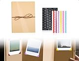 Emezddo Fotoalbum,Klein Kraftpapier Fotoalben zum Selbstgestalten,Akkordeon Falten Sammelalbum,verwendet für Schwangerschaftstagebuch Geburtstag Hochzeit(Hellbraun)