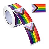 SMELEYOU Pride Flag Aufkleber LGBTQ Flagge Aufkleber Regenbogen Flagge Regenbogen Stolz Aufkleber FüR Laptop Wasserflasche Telefon Pride Monats Dekorationen Pride Accessoires Rechteck