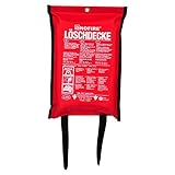 Minimax Löschdecke 1.000x1.000 mm mit Aufhängungsösen und Bänder für ein vereinfachtes H
