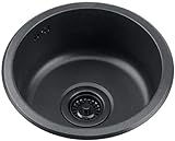 JYHW Schwarz Nano Round Sink Einzel-Behälter 304-Edelstahl-Küche Kleine Sink Sink (Size : 30x30x14cm)