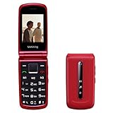 Ushining 3G Seniorenhandy Klapphandy ohne Vertrag, Großtasten Handy für Senioren mit Notruftaste Dual-SIM Taschenlampe Kamera FM Radio 2,4 Zoll Farbdisplay - Rot