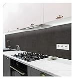MyMaxxi | selbstklebende Küchenrückwand Folie ohne bohren | Aufkleber Motiv Steinwand schwarz | 60cm hoch | adhesive kitchen wall design | Wandtattoo Wandbild Küche | Wand-Deko | Wandgestaltung