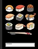 Happy Sushi Anime Kawaii Set Japanese Food Lover Otaku Manga Notebook: Sushi Composition Book | College Ruled Notebook | Lined Journal | 120 Pages | 8.5 X 11' | School Subject Book Notes