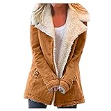 2023 Y23K Plus Jacke Warm Frauen Outwear Mantel Winter Revers PlushButton Composite Größe Damen Mantel Übergröße Umstandsjacke, khaki, 36