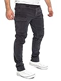 Yazubi Jayden - Graue Cargo Chino Jogger - Cargo Jeans Hosen Für Männer - Herren Arbeitshose, Grau (Nine Iron 193908), W33/L32