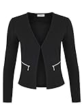 Damen Blazer mit Taschen (382), Farbe:Schwarz, Kostüme & Blazer für Damen:40 / L