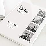 sendmoments Gästebuch zur Hochzeit, Fotos, personalisiert mit Wunschbild, hochwertiges Hardcover-Buch, Hochformat, mit 32 leeren Seiten oder mehr