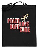 generisch Peace Love Hope Cure - AIDS Schlaufe mit Flügeln - Jutebeutel (mit langen Henkeln) -38cm-42cm-Schwarz