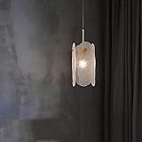 Kronleuchter, Single Head Designer Hängende Licht, nordische minimalistische Nachts Satin Messing, mit mattiertem Glas LED-Kronleuchter, Modellaum Schlafzimmer Decor Persönlichkeit Leuchte,