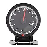 Aramox RPM Tachometer, Universal 12V 9000 RPM Shift Tachometer Gauge mit LED-Hintergrundbeleuchtung Schwarz für Auto Racing Car