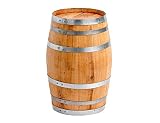 150 Liter Holzfass, neues Fass, Weinfass aus Kastanienholz geschlossen als Stehtisch, Bistrotisch (Fass geölt)