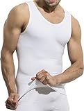 UnsichtBra Shapewear Unterhemd Herren | Body Shaper Funktionsshirt Herren | Bauchweg Kompressionsshirt Herren Weiss o. schwarz (sw_7100)(XL,Weiss)