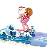 Pop-Up Weihnachtskarte 3D Dreeting Karte Weihnachten (Christmas Surfer)
