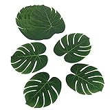 Advantez Künstliche Palmenblätter, 12 Stück Tropische Blätter, Falsche Blätter Dschungel Dekoration für Tropische Themenparty Hawaiian Luau Safari Strand Party (Große Größe)