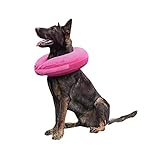 TT.WALK Aufblasbarer Hundekragen,Aufblasbares Halskrausen für Hunde,Schützender Aufblasbarer Kragen für Hunde und Katzen,Einstellbar Bequem Schutzkragen mit Klettverschluss (XL, Pink)