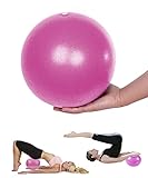 Mupack Gymnastikball Klein Pilates Ball - 25 cm Yoga Pilates Ball Kleine Übung Ball, Gymnastikball inkl Ballpumpe, Rutschfester&Superleichter Soft Pilates Ball, Fitness Ball für Yoga,Heim, Büro(Pink)