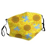 Sonnenblumen Staubmaske für Kinder, verstellbare Halbgesichtsabdeckung, Sturmhaube, Bandanas für den Außenbereich