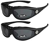 X-CRUZE 2er Pack Choppers 911 Sonnenbrillen Motorradbrille Sportbrille Radbrille - 1x Modell 01 (schwarz/schwarz getönt) und 1x Modell 01 (schwarz/schwarz getönt) - Modell 01 + 01 -