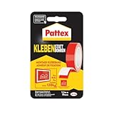 Pattex Kleben statt Bohren Klebeband, extra starkes doppelseitiges Klebeband, Doppelklebeband für Montagearbeiten innen & außen, Wandbefestigung ohne Bohren, 19mm x 1,5