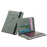 Reisepass-Brieftasche mit Kuh-Druck, neutrale Mehrzweck-Reisepass-Brieftasche, dreifach gefaltet, Dokumenten-Organizer, Halter für Handy und Geldbörse, grün, Einheitsgröße