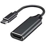 USB-C-auf-HDMI-Adapter, Aluminium, Typ-C-/Thunderbolt-3-auf-HDMI-4-K-Adapter für MacBook Pro 2017–2019, MacBook Air, Samsung Note 9, S9, Note 8, S8, Huawei Mate 20 und weitere (schwarz)
