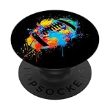 PopSockets 40YARDS American Football Handyhalterung Farbklecks bunt PopSockets PopGrip: Ausziehbarer Sockel und Griff für Handys/Tablets mit Tauschbarem Top