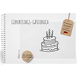 Gästebuch Geburtstag mit Fragen | 60 Seiten | 7 verschiedene Steckbriefe inkl. Fragen | Fotoalbum Geburtstag | DIN A4