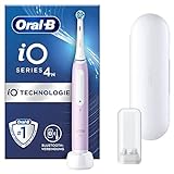 Oral-B iO Series 4 Elektrische Zahnbürste/Electric Toothbrush, 4 Putzmodi für Zahnpflege, Magnet-Technologie, Reiseetui, Geschenk Mann/Frau, Designed by Braun, lavender