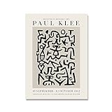 Paul Klee Ausstellungsplakat, abstraktes mittelalterliches modernes minimalistisches Wandkunstbild, rahmenloses Leinwandbild A2 15x20cm