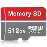 Generic Micro SD Card 512 GB Memory Card Micro SD Card 512 GB External Data Storage Memory Card Mini SD Card for Cameras, Tablet, Android Mobile Phone, Red