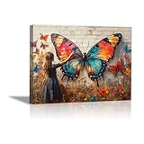 BOHUO Banksy Leinwand Wandkunst, Minimalismus Print Modern Bild für Wohnzimmer Büro - 60x80cm Gerahmt(Schwarz)