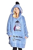 Disney Oversize Pullover Damen, Lilo und Stitch Kuschel Kapuzenpullover Damen und Teenager - Geschenke für Frauen (Blau Eeyore)