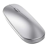 OMOTON Bluetooth Maus kompatible mit iPad Tablet(iPadOS 13/ iOS 13 oder höher System), kabllose Maus für Bluetooth-fähigen komputer,Laptops,PCs,Notebooks,Mac-Serien,Silber