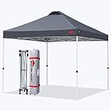 MasterCanopy Pop-up-Überdachungszelt Faltpavillon mit Entlüftung Outdoor Baldachin Einfache Einrichtung, 2,5 x 2,5 m, Dunkelgrau