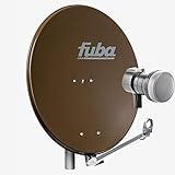 Fuba 1 Teilnehmer Sat Anlage DAL 801 B | Sat Komplettanlage mit Fuba DAL 800 B Alu Sat-Schüssel/Sat-Spiegel braun + Fuba DEK 117 Single LNB für 1 Receiver/Teilnehmer (HDTV-, 4K- und 3D-kompatibel)