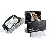 Audi 4G0052133J Einstiegsleuchten LED Projektor S-Logo Raute Einstiegsbeleuchtung Projektion, rot/weiß & 80A096325 Reinigungstuch für Touchdisplays, Silber, 30x30cm