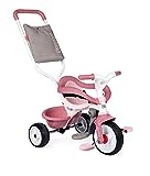 Smoby 740415 - Be Move Komfort rosa - Kinderdreirad mit Schubstange, Sitz mit Sicherheitsgurt, Metallrahmen, Pedal-Freilauf, für Kinder ab 10 Monaten