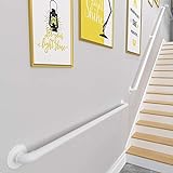 GJIF Treppengeländer Für Wände Weiß, 30-600 cm Handlauf Für Treppen Innen- Und Außentreppen, Weißmetall-Schmiedeeisen-Außenhandlauf(Size:30cm)