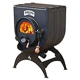 Werkstattofen Bruno Mini I mit Herdplatte - 6 kW Warmluftofen - Top Qualität - hochwertiger Stahl - Zulassung für Deutschland und Schweiz - BimSchV (Untergestell Klassik, ohne Seitenverkleidung)