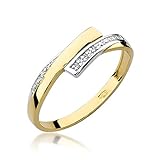 Damen Versprechen Ring Verlobungsring Antragsring 585 14k Gold Gelbgold natürlicher echt Diamanten Brillanten