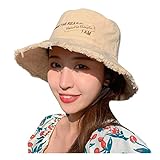 Women Hat Denim Fisherman Hat Casual Hat Cap Beach Sun Lady Men Baseball Caps (Beige, One Size)